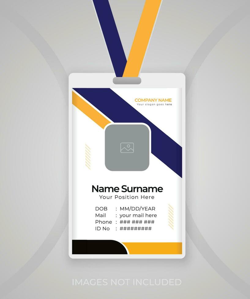 Modern and clean business id card template design. professional id card design template with a vector background. corporate modern business id card design template. Company employee id card template