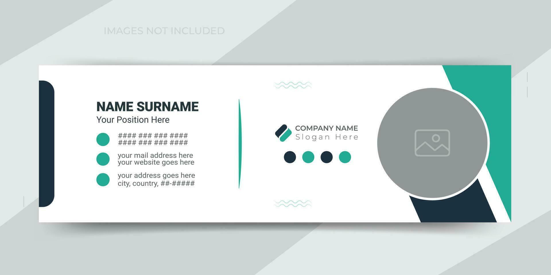 Modern and minimalist email signature or email footer design and Personal social media cover page template vector