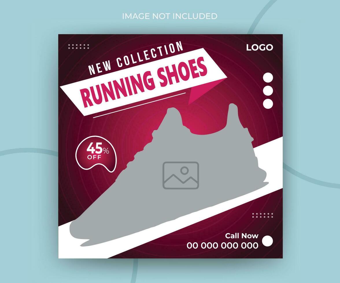 Modern shoes sale for social media timeline post or web banner template design vector