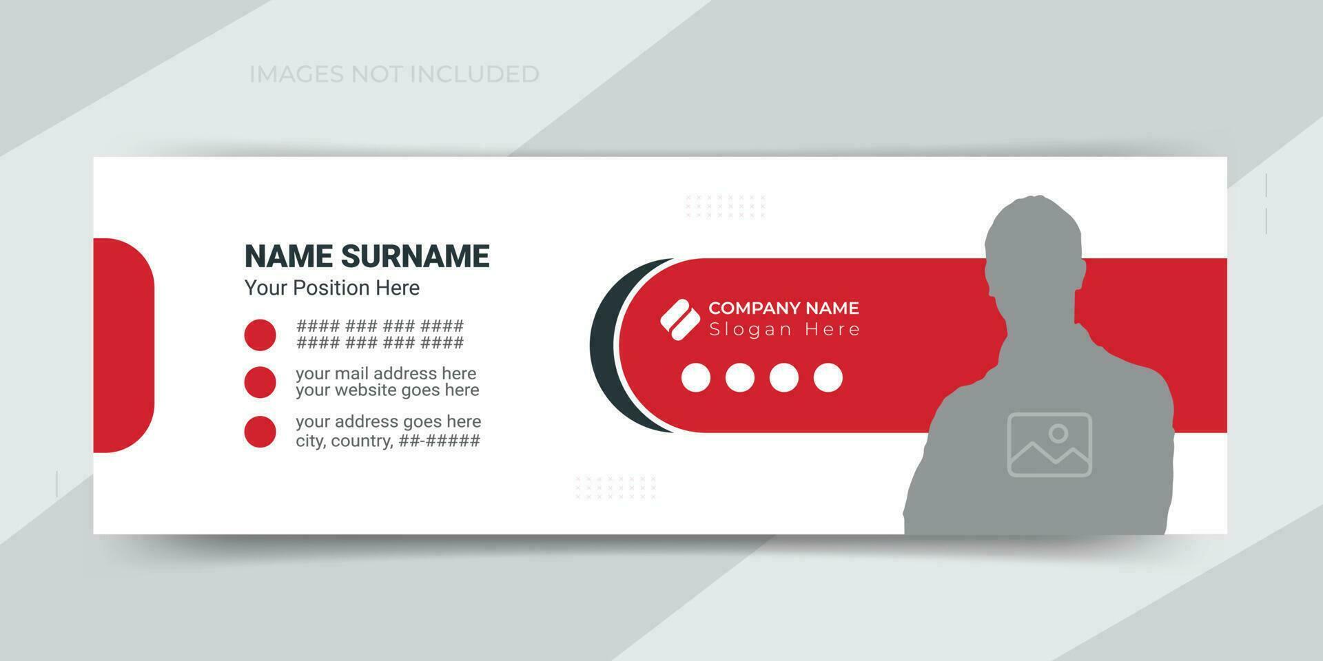 Clean and simple creative email signature or footer for personal social media cover page design template vector