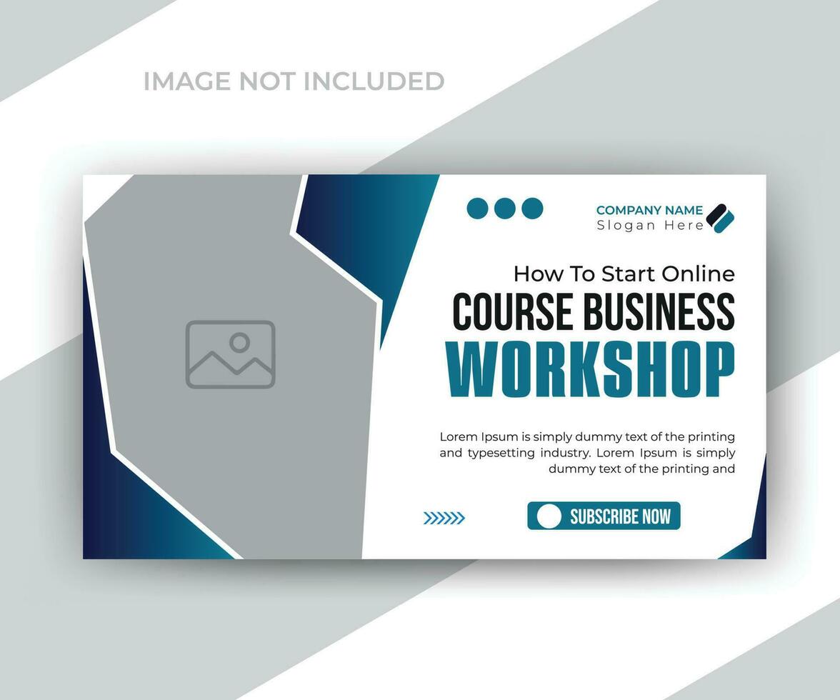 Video thumbnail or web banner template for your business promotions ads design vector