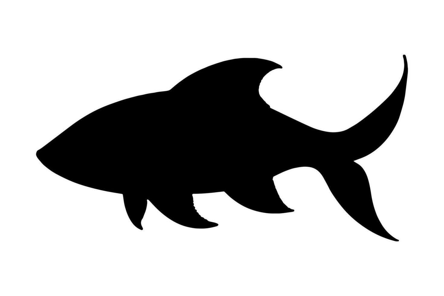 Fish silhouette isolated on white background. vector illustration