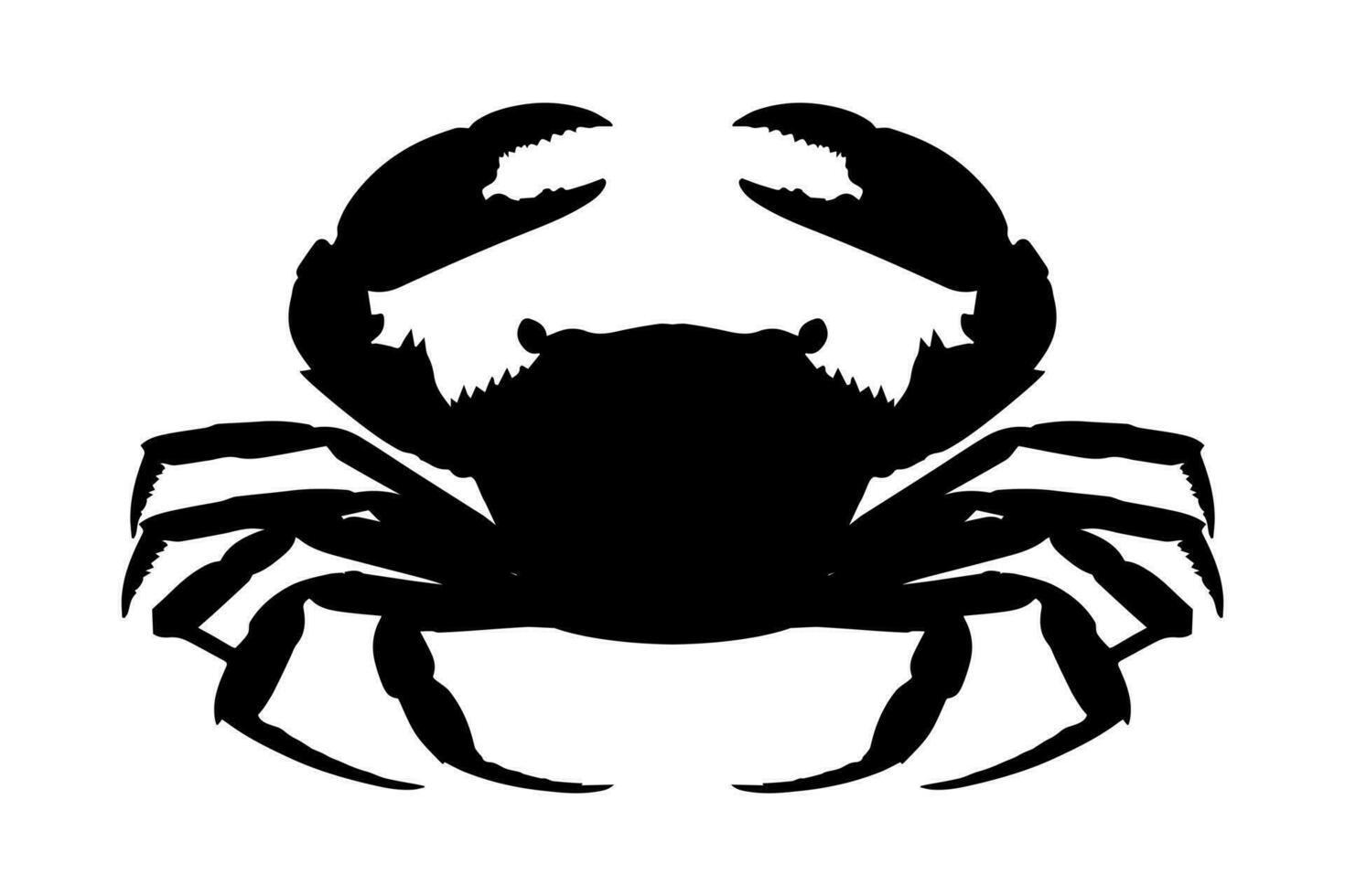 Crab silhouette isolated on white background. Vector illustration