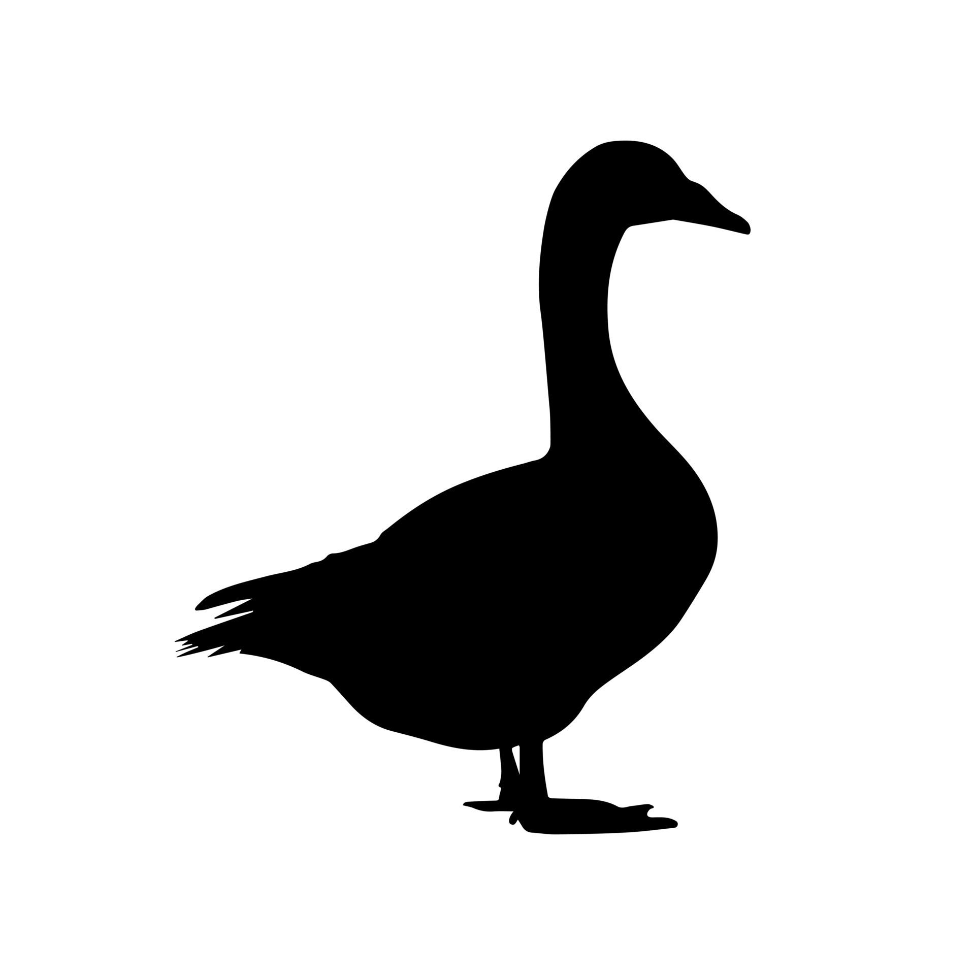 Goose silhouette isolated on white background 24390978 Vector Art at ...