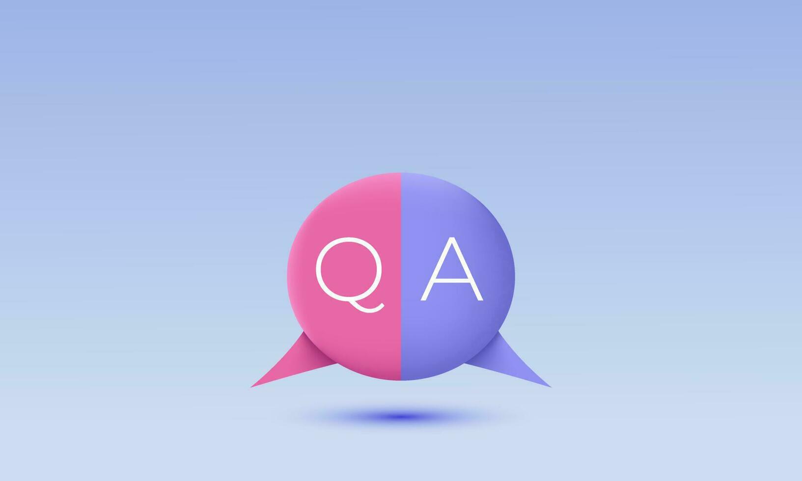 illustration speech bubble q letters questions answers vector icon 3d  symbols isolated on background