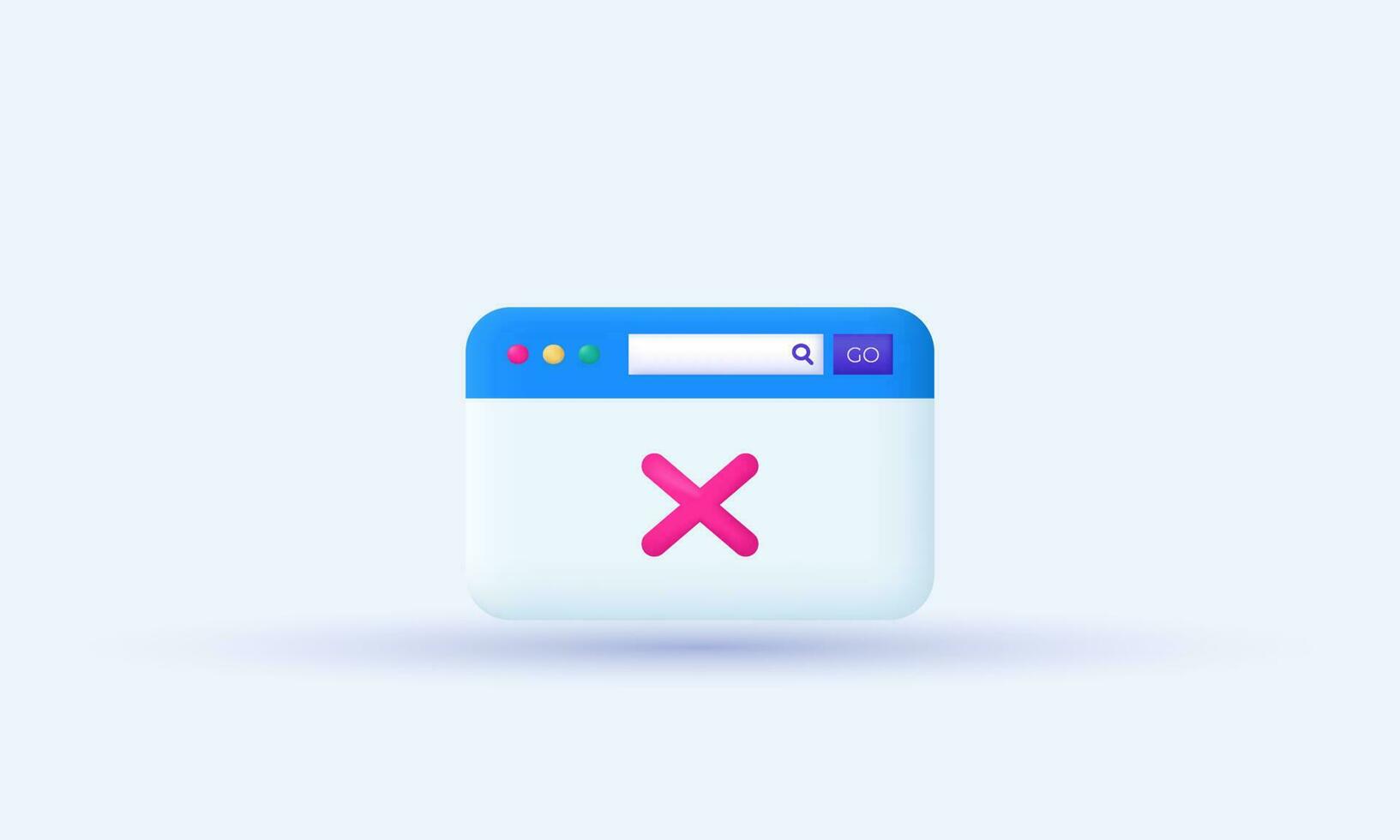 illustration creative web page decline x cross sign 3d icon vector symbols isolated on background