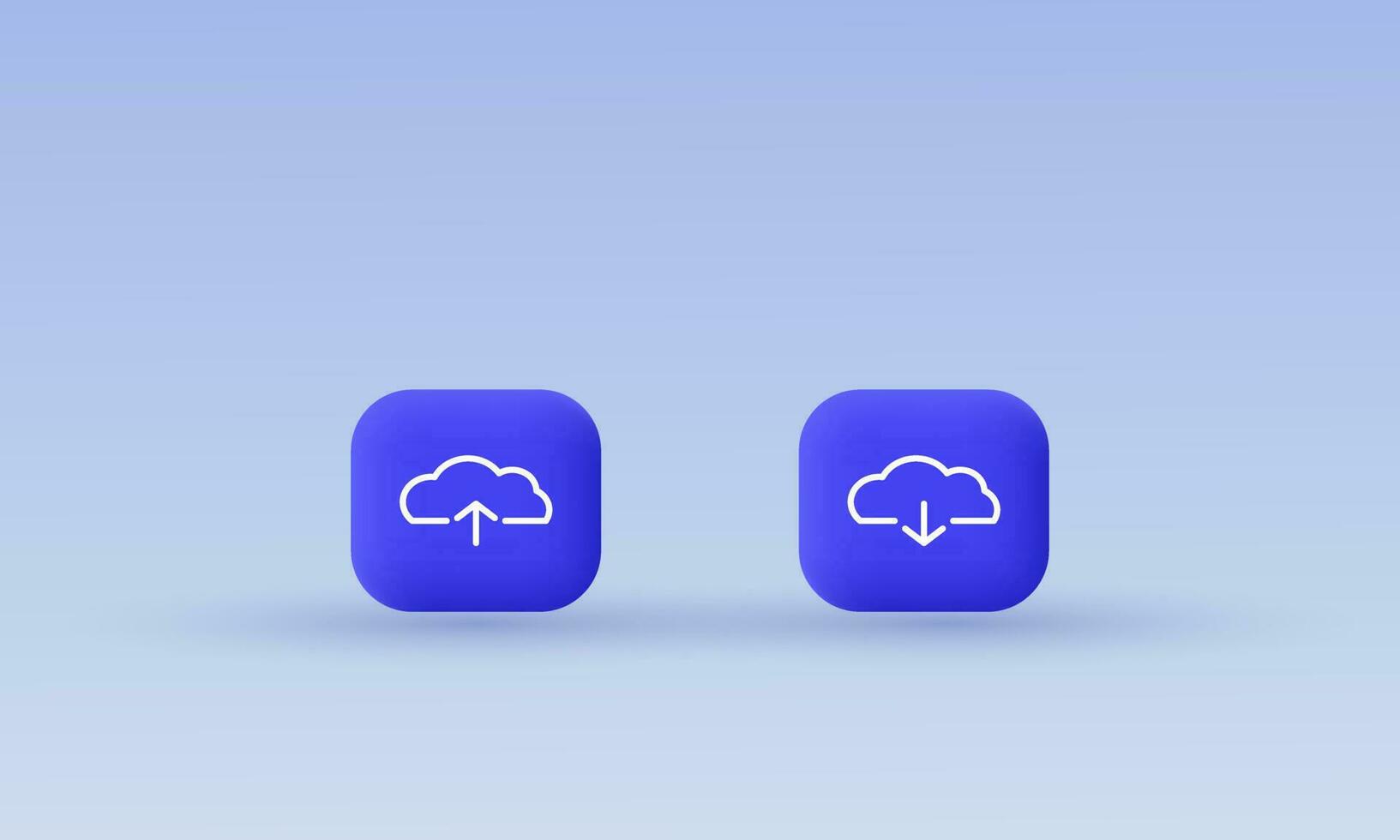 illustration creative button download upload 3d vector icon symbols isolated on background