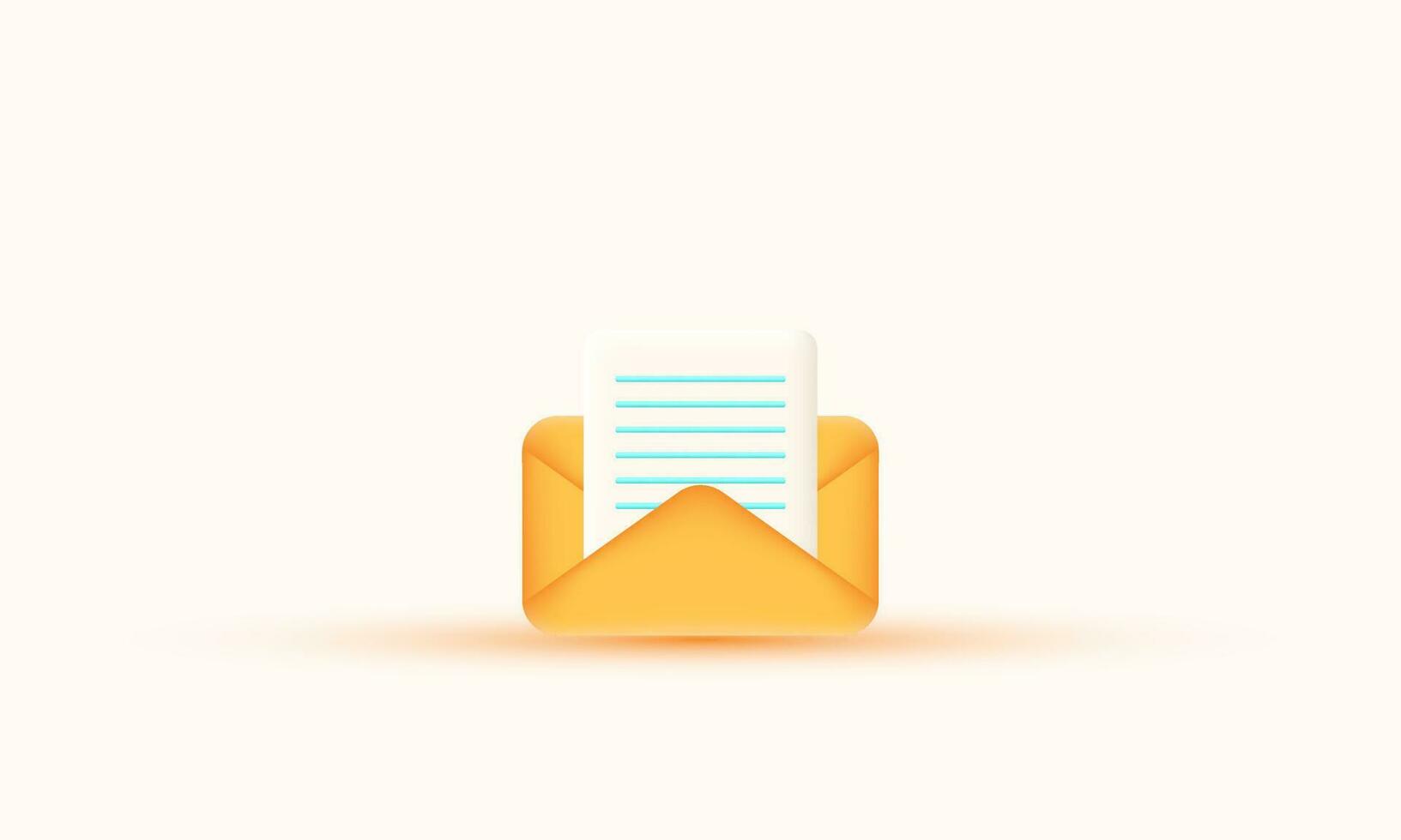 illustration creative open mail envelope 3d icon vector symbols isolated on background