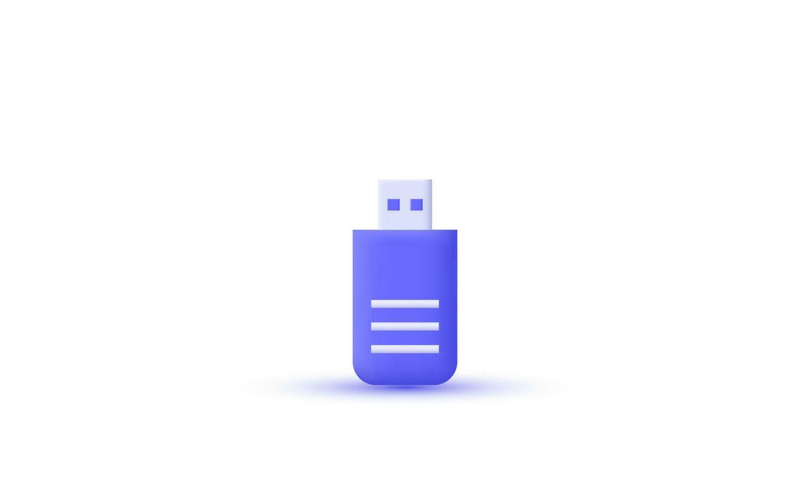 illustration creative purple usb 3d vector icon symbols isolated on background