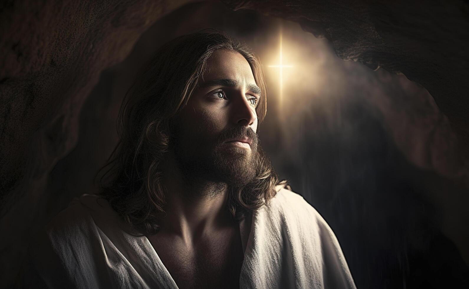 Jesús Cristo Orando en el jardín de Getsemaní Foto de stock en Vecteezy