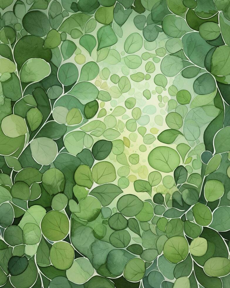 seamless background with green leaves , generate ai photo