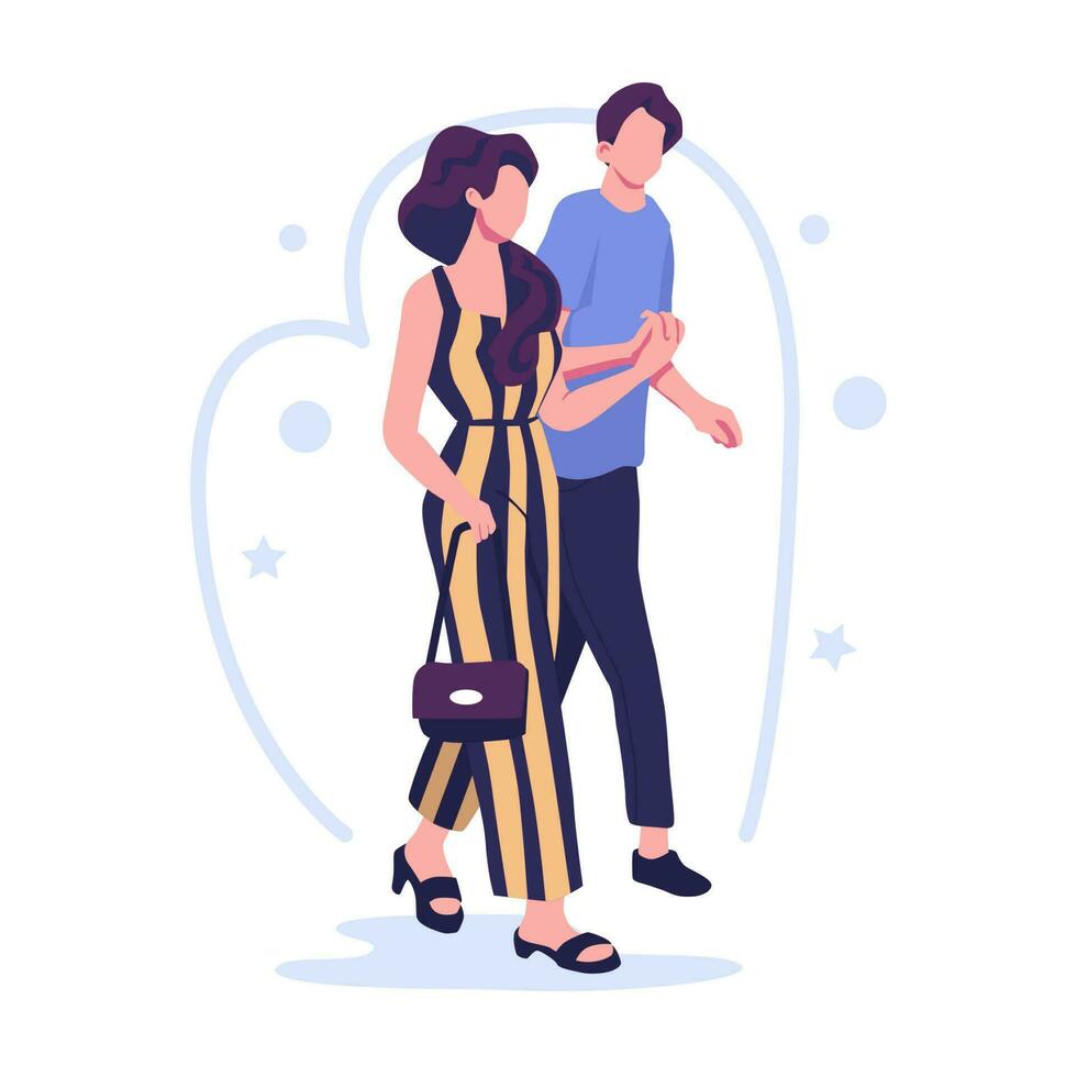 romántico relaciones plano estilo ilustración vector diseño