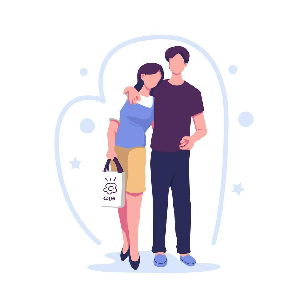 romántico relaciones plano estilo ilustración vector diseño