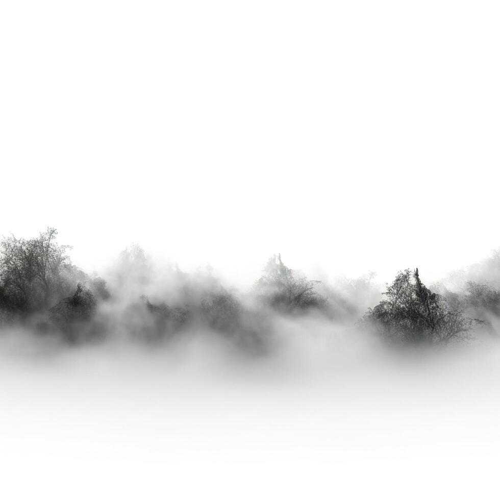 Fog isolated on white background, generate ai photo