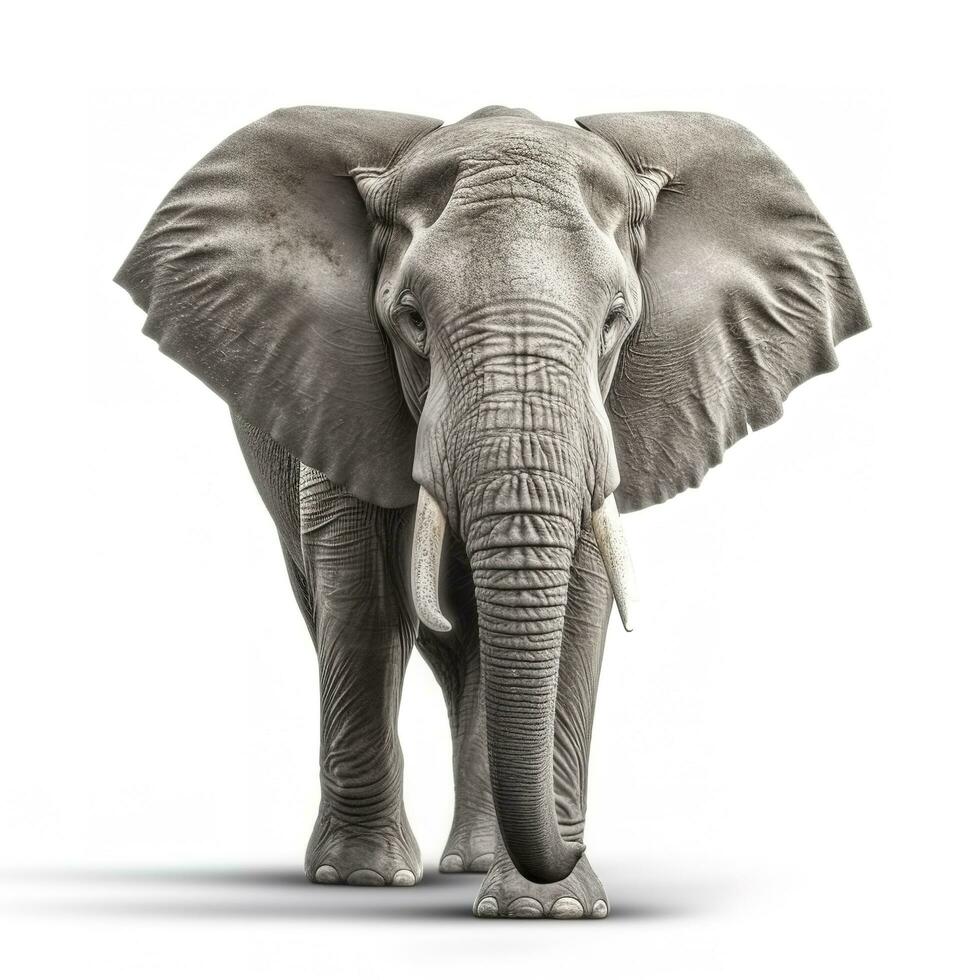 Elephant isolated on white background, generate ai photo