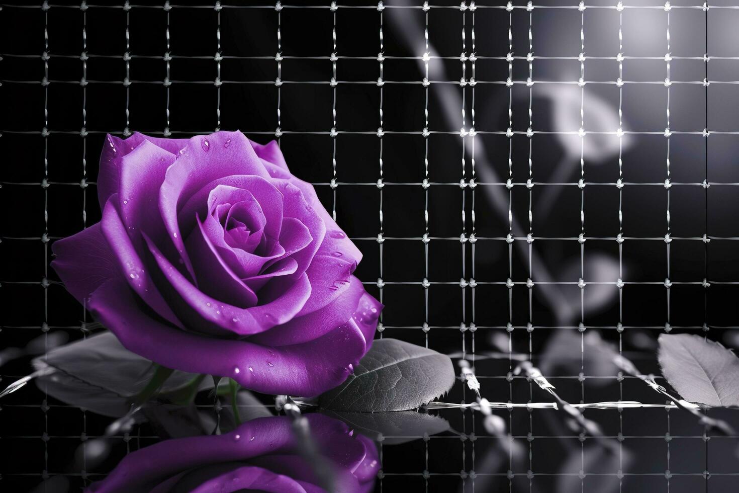 3d Mural modern wallpaper. purple rose flowers with Squares and decorative background . modern art for wall home decor, generate ai photo