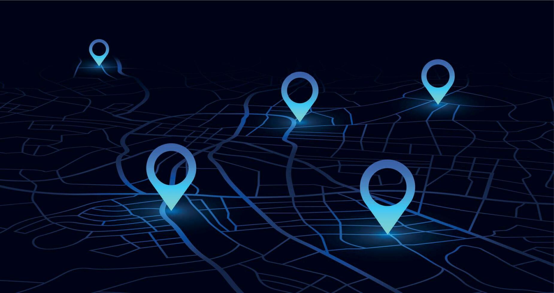 Gps tracking map. Track navigation pins on street maps, navigate mapping technology and locate position pin vector illustration