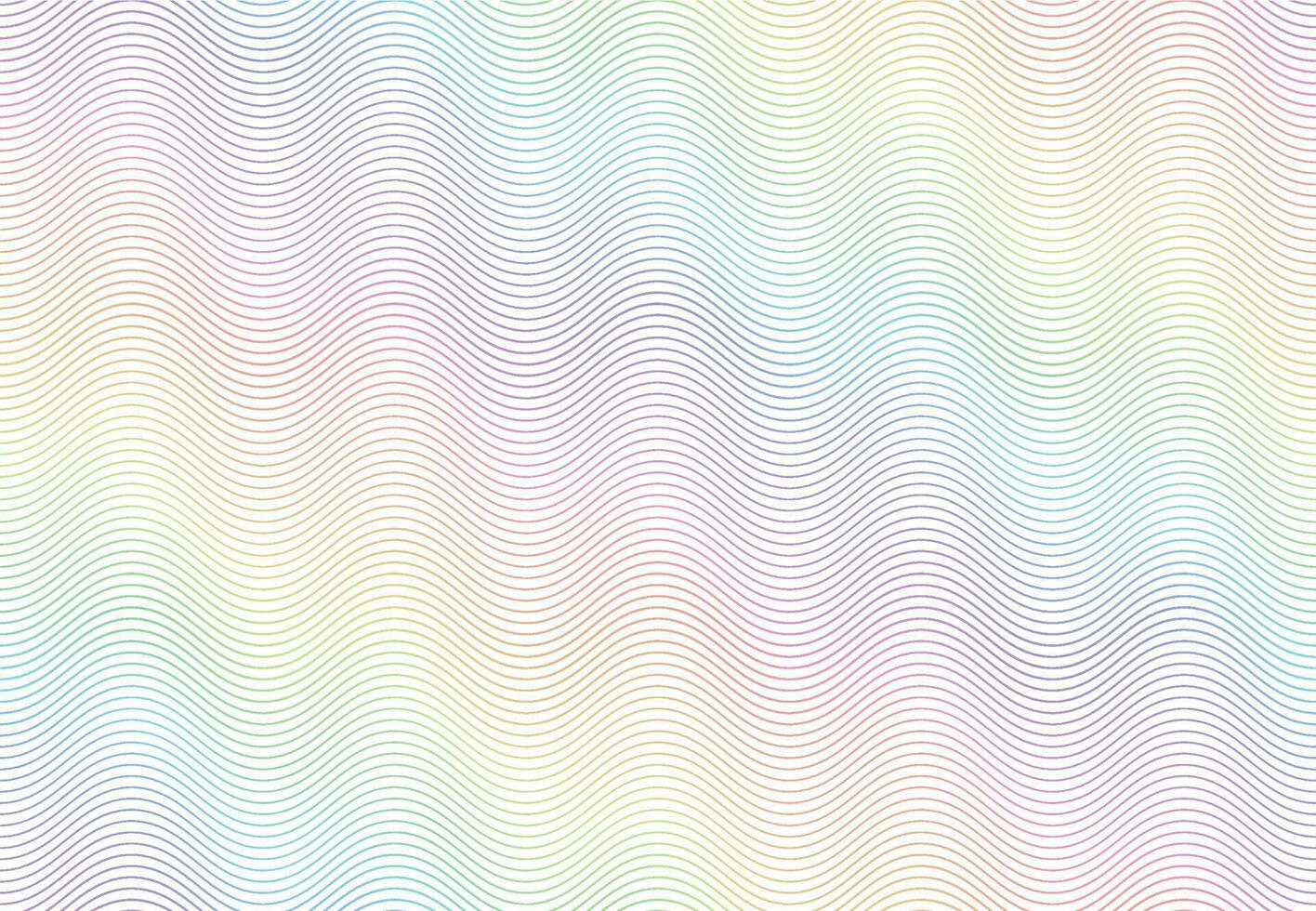 Guilloche watermark texture. Textured passport paper, banknote secure rainbow pattern and color line waves vector seamless background