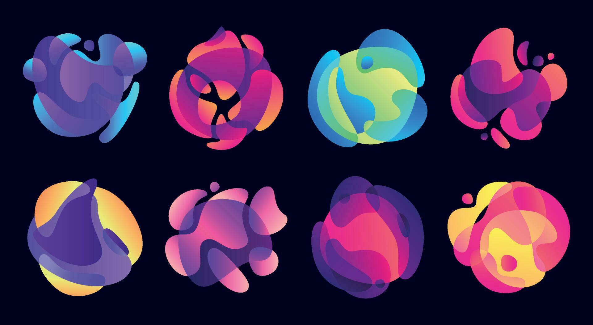 Abstract gradients shapes. Organic free form colorful gradient blur ...