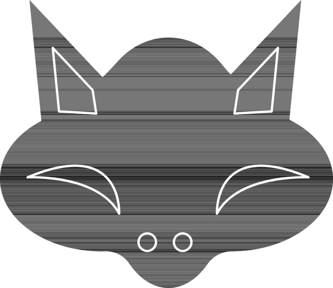 Character of a cat in black and white color. vector