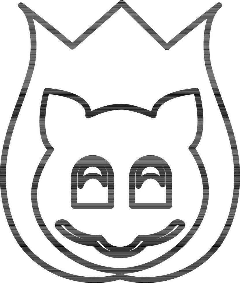 Black line art illustration of a mankey. vector