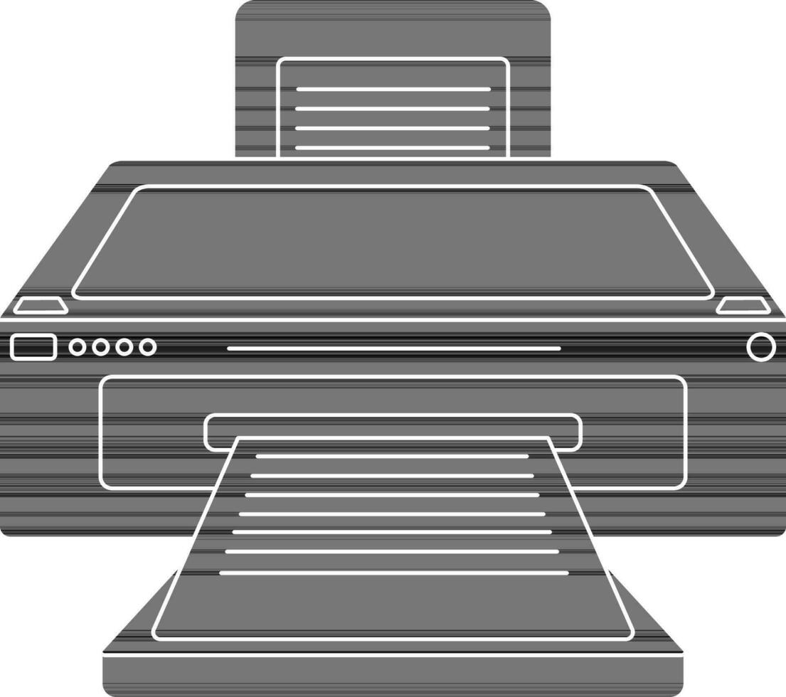 Flat style black and white printer. vector