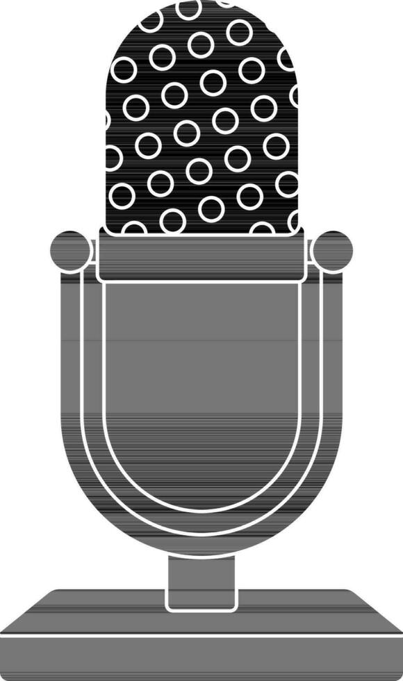 black and white microphone. vector