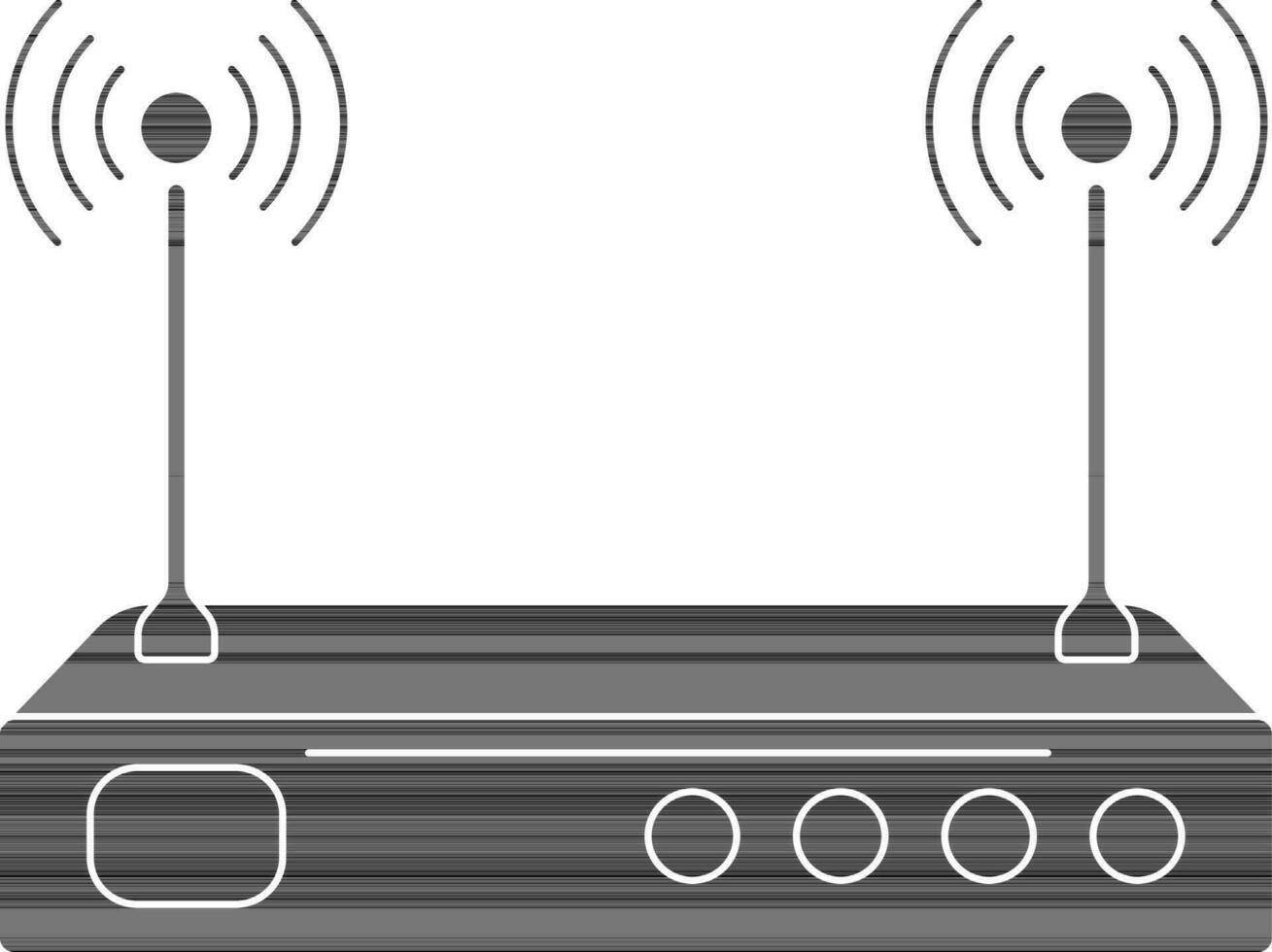 plano estilo negro y blanco enrutador vector