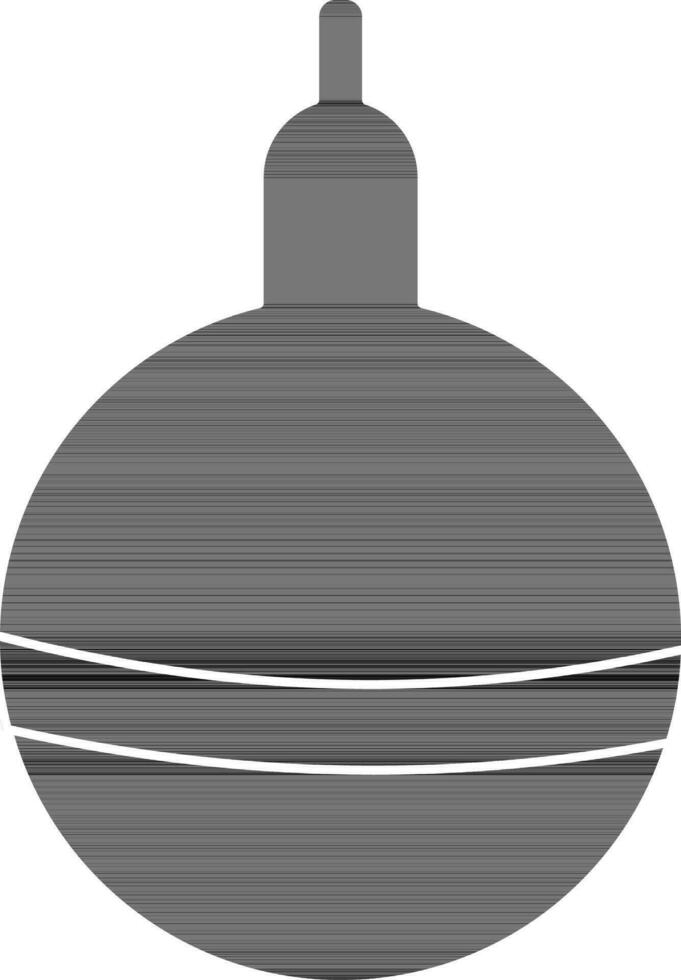 Flat style bauble in black and white color. vector