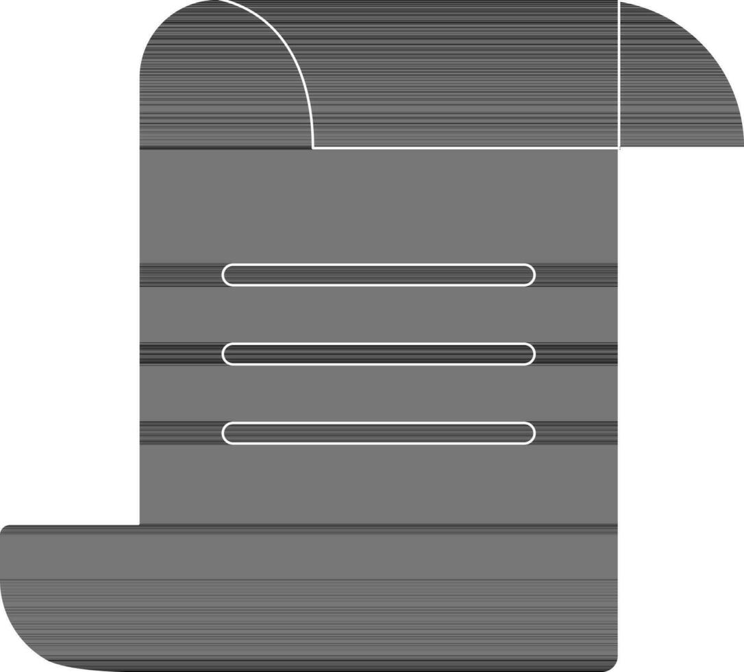 Blank script in black and white color. vector