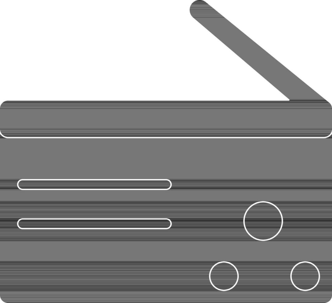 Retro radio in black and white color. vector