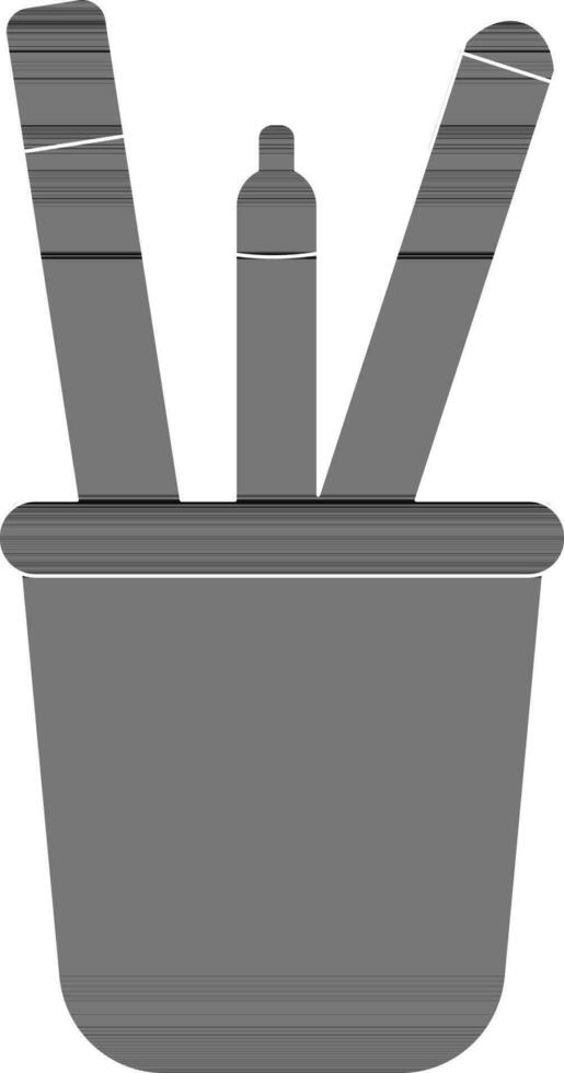 black and white pen holder. vector