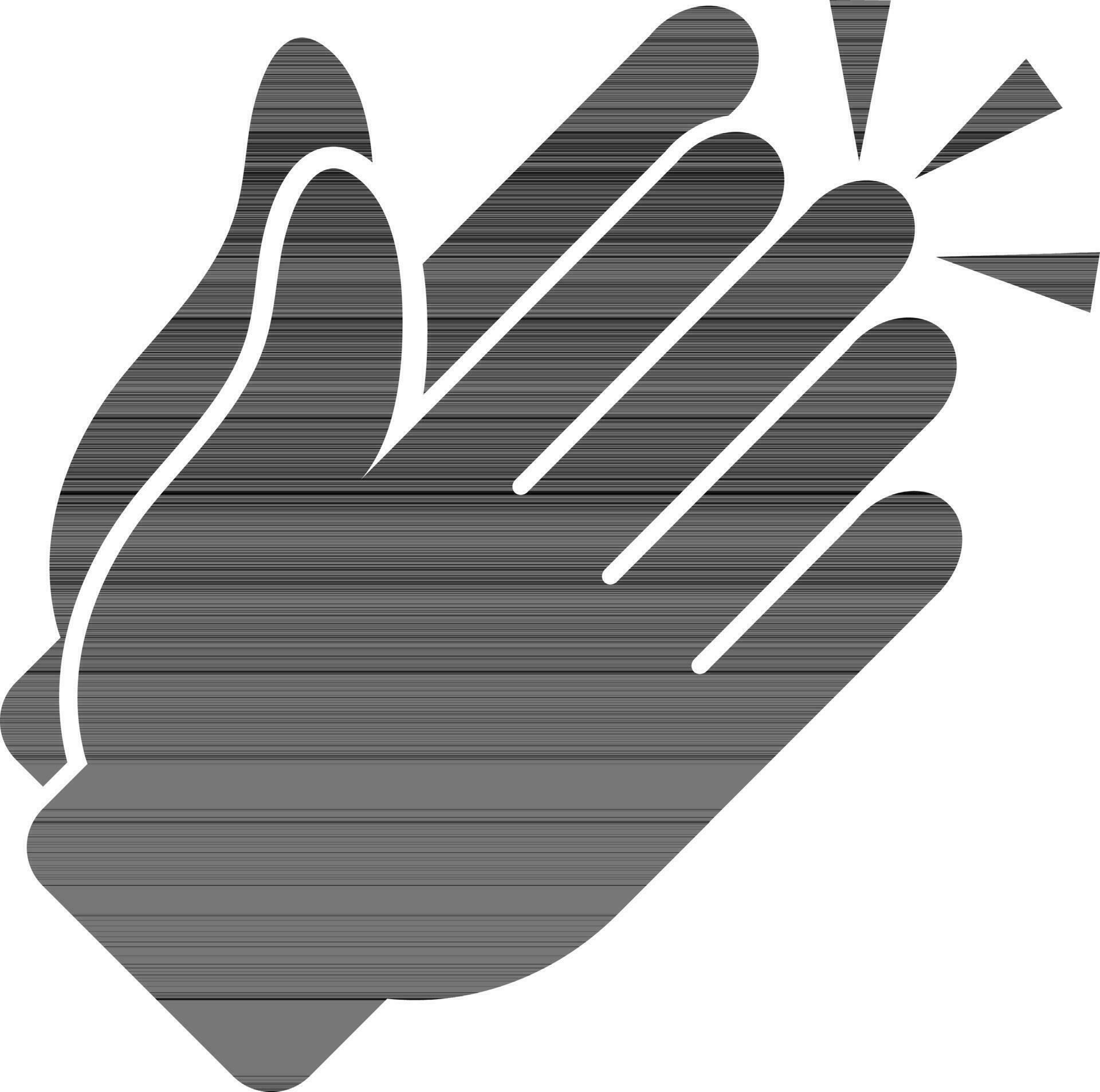 black and white icon of Clapping hand gesture. 24391366 Vector Art at