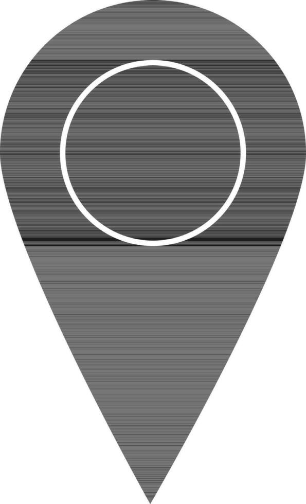 black and white map pointer in flat style. vector