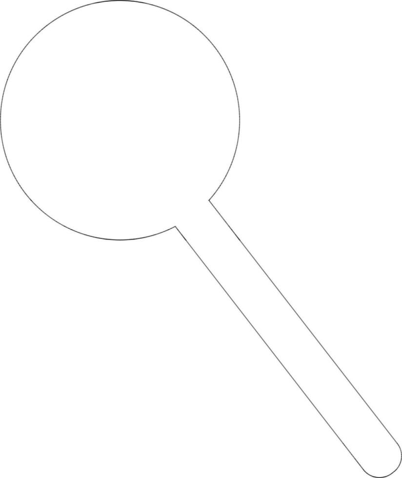 Isolated magnifying glass in black line art. vector