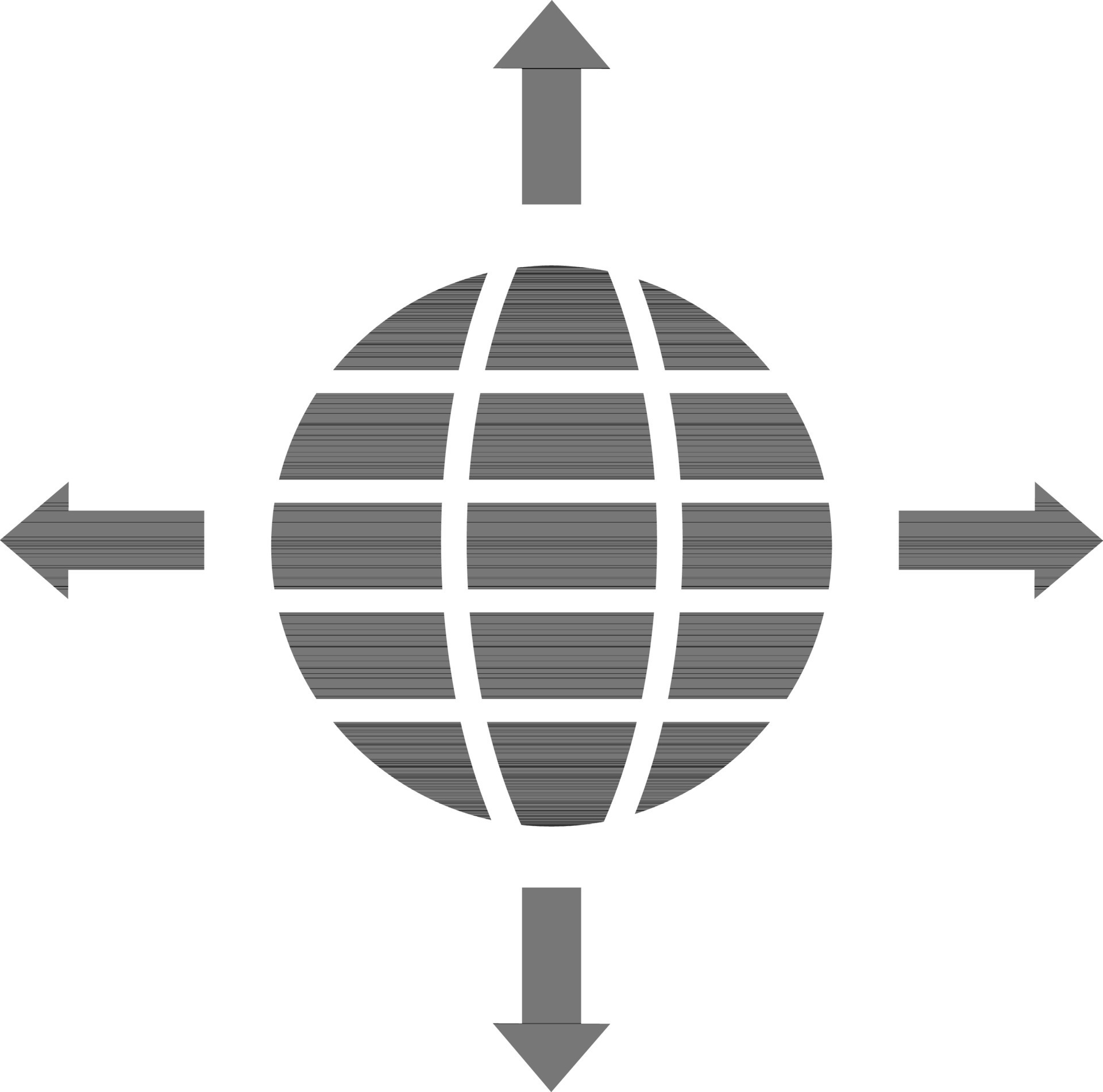 black and white globe with arrows. 24391407 Vector Art at Vecteezy