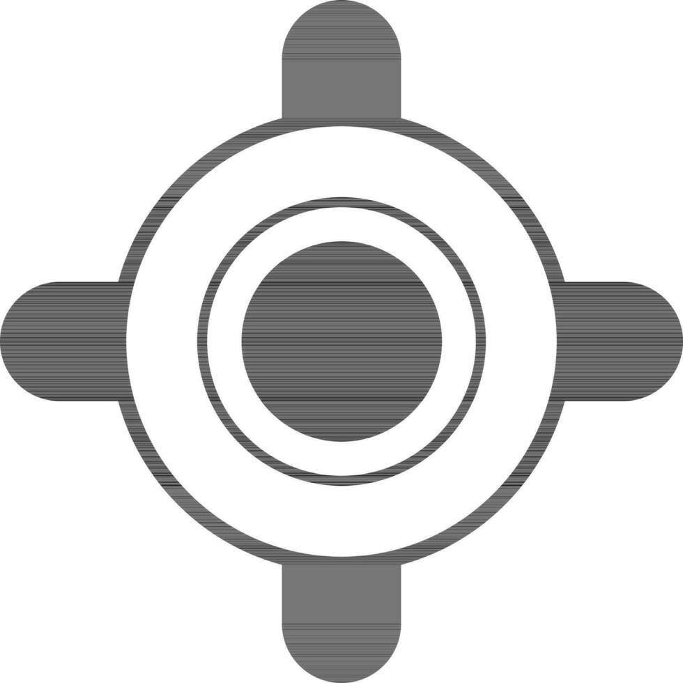 Flat style black and white helm. vector