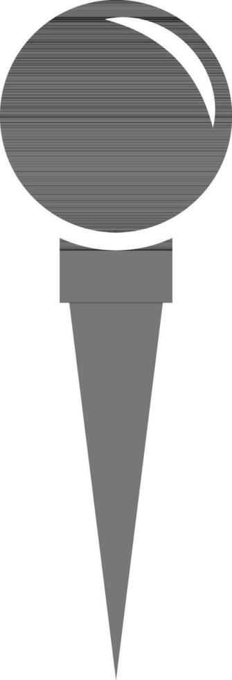Push pin icon in black and white color. vector