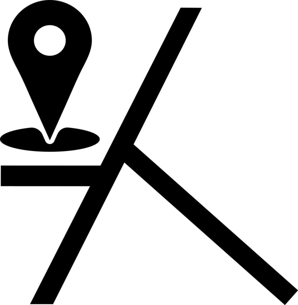 Map pin or location finder icon in black and white color. vector