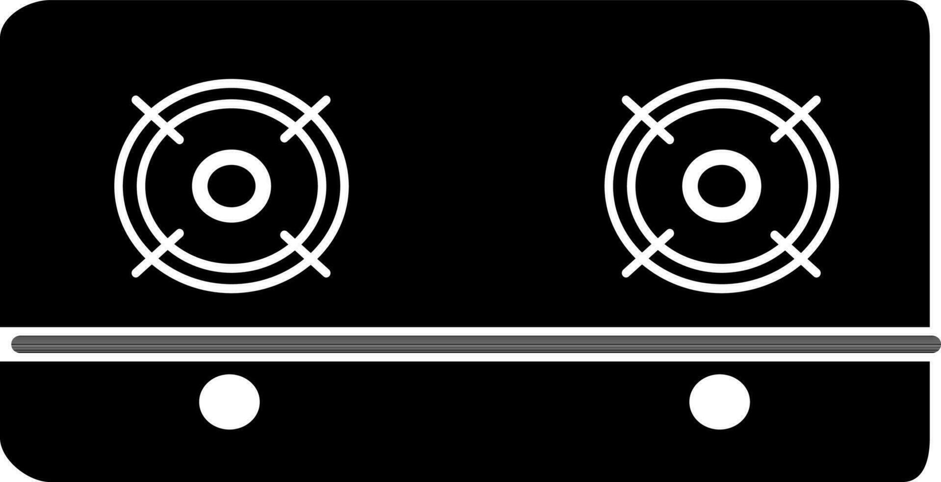 black and white gas stove. vector