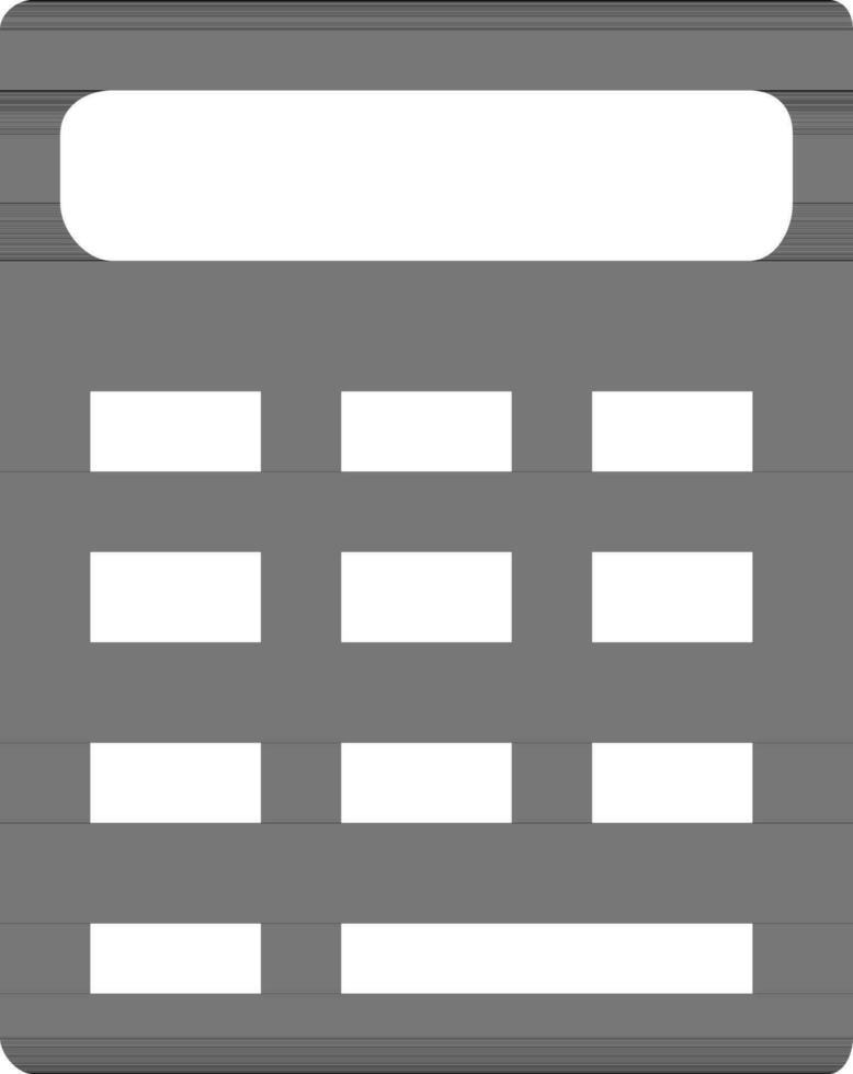 Isolated black and white calculator. vector
