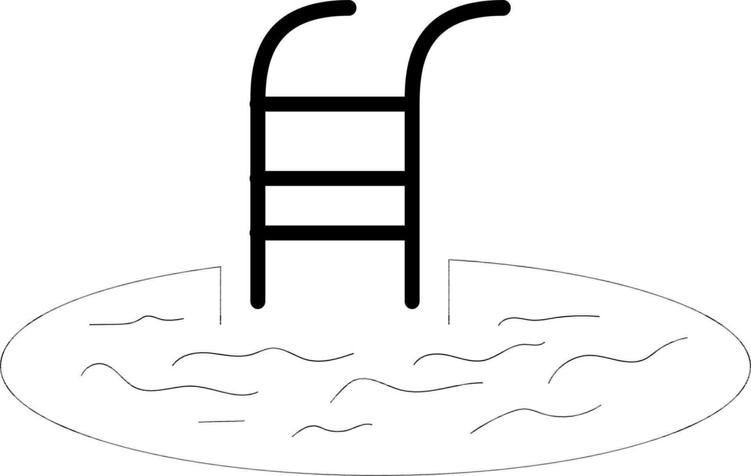 black and white swimming pool. vector