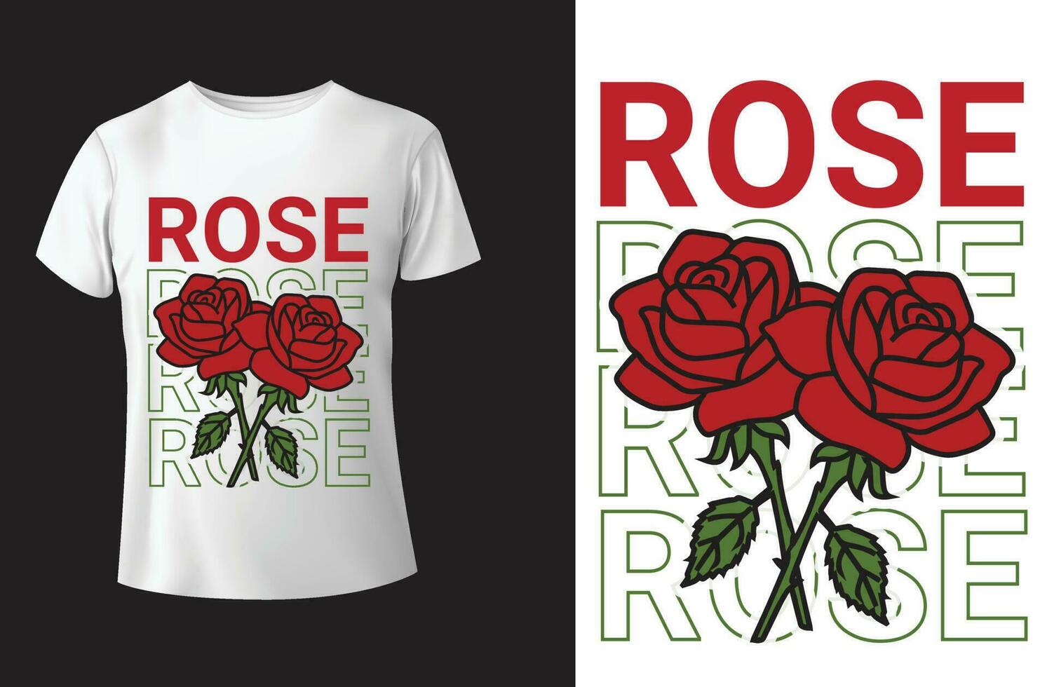 Rosa mano dibujado camiseta diseño para ropa de calle ilustración vector