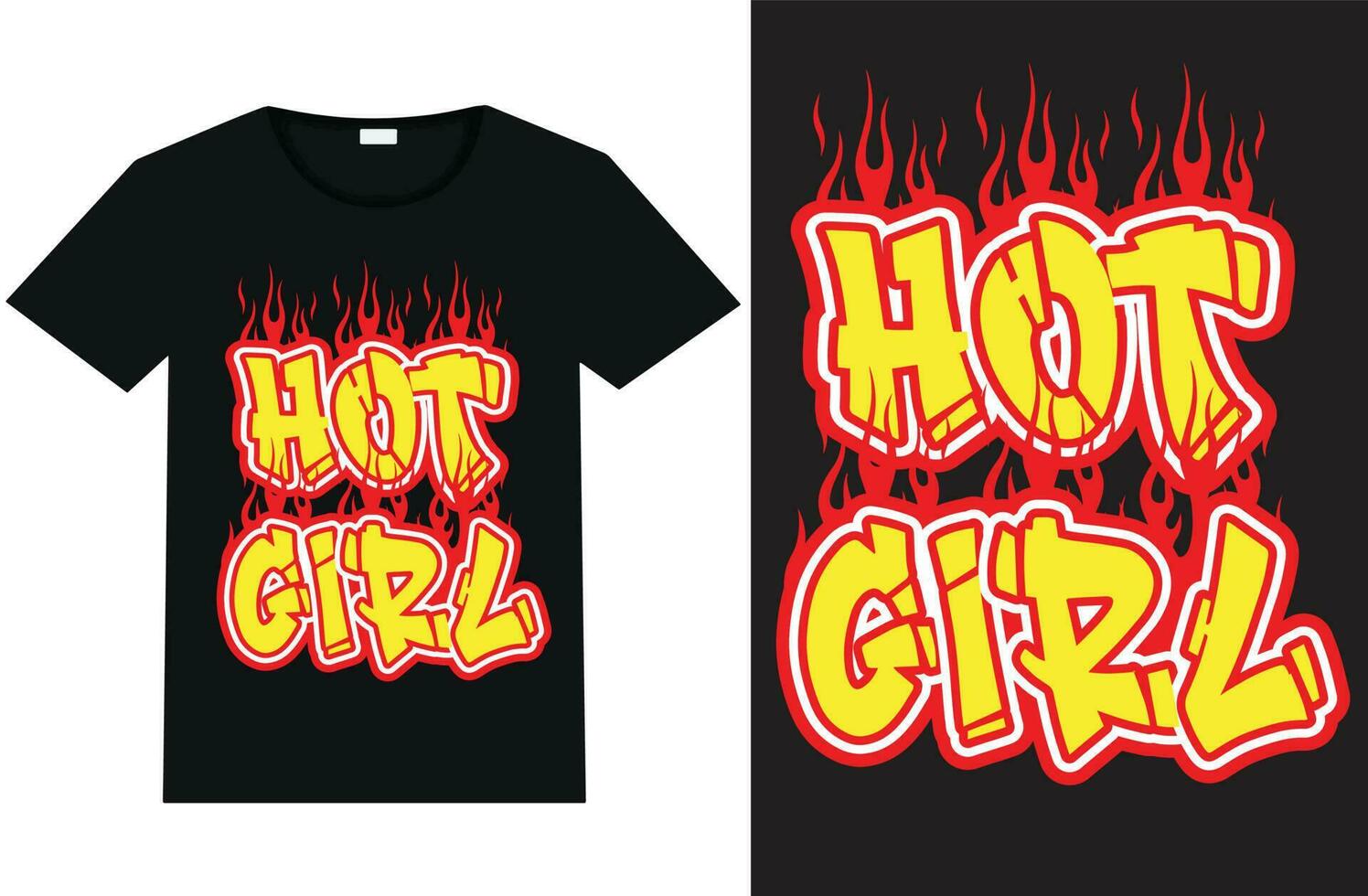 Hot Girl T Shirt Design  and template vector