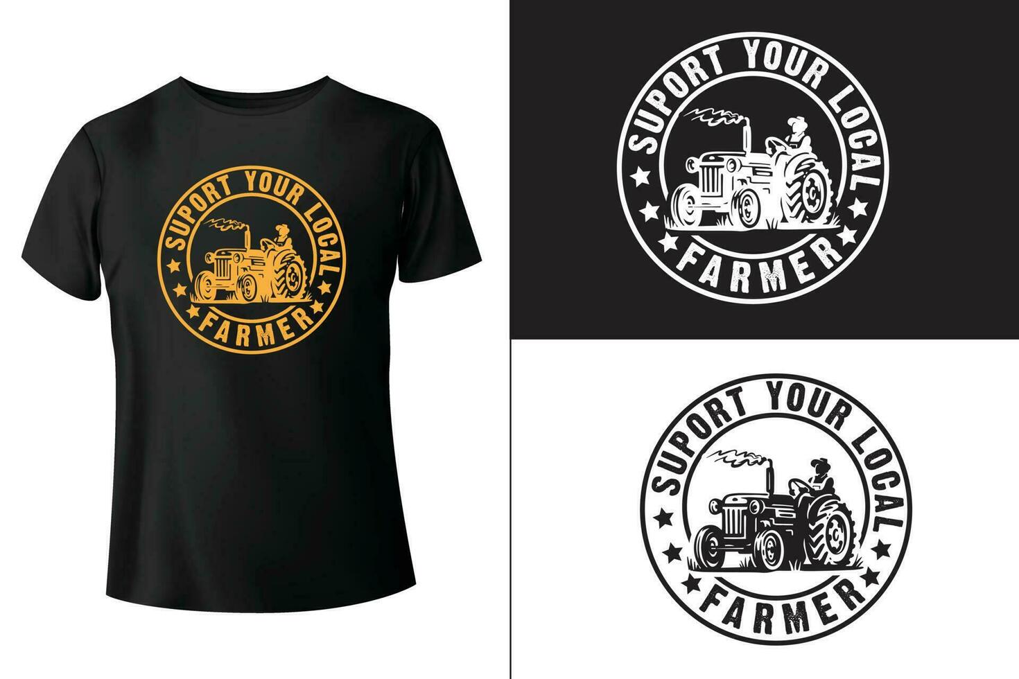 support your local farmer t-shirt design vector