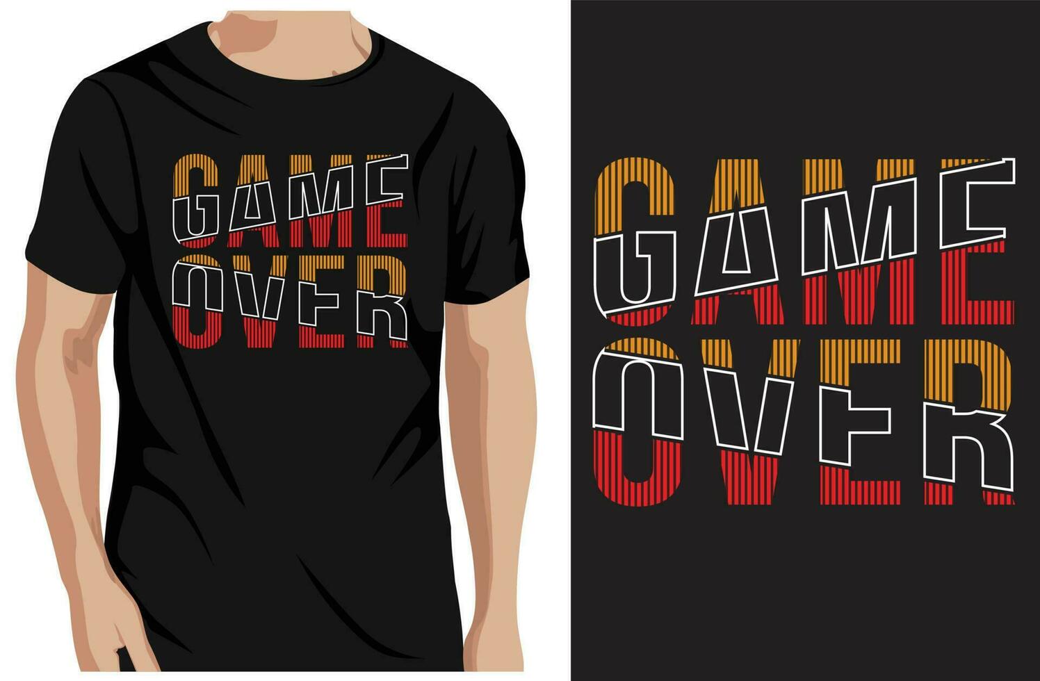 juego terminado tipografía camiseta diseño y modelo vector