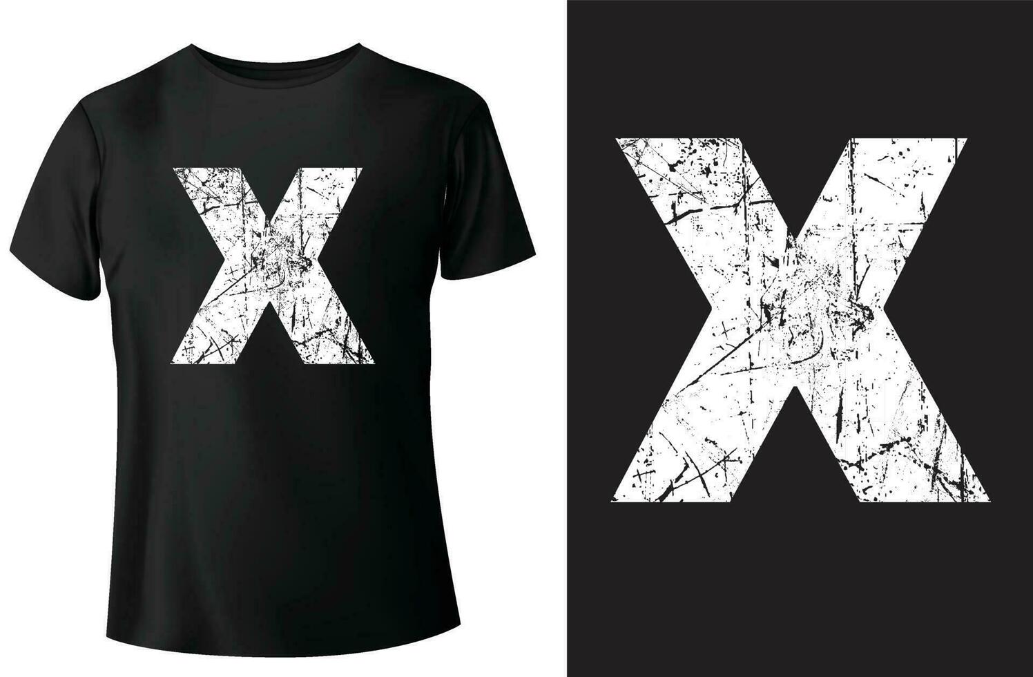 X tipografía camiseta diseño y plantilla vectorial vector