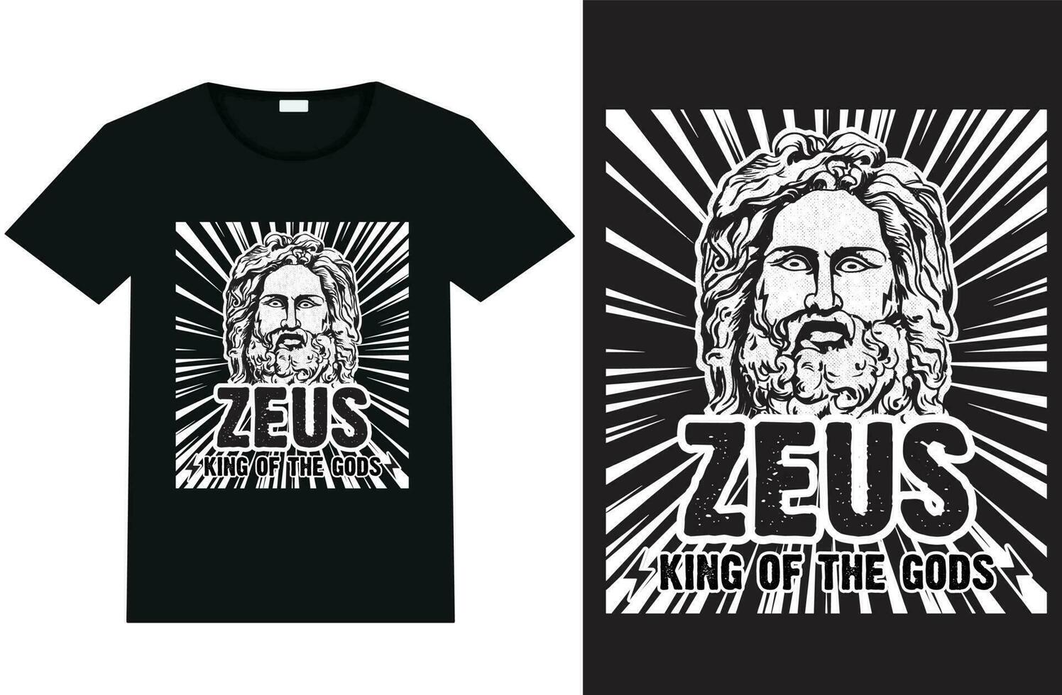 Zeus king of the gods t-shirt design and template vector