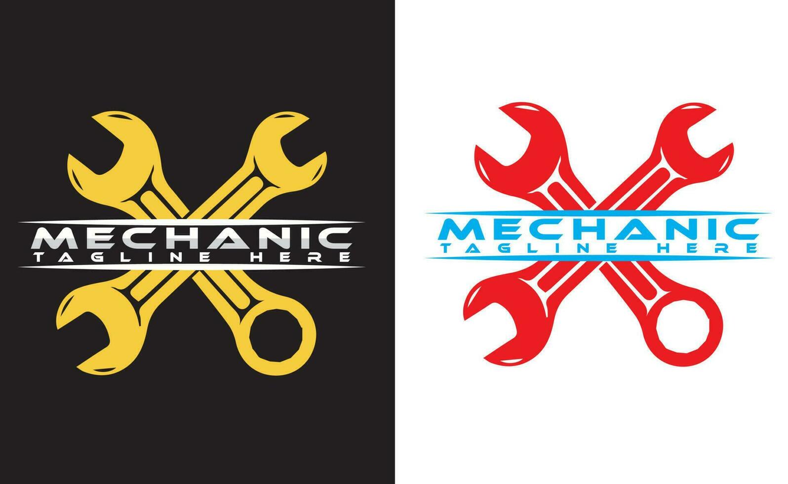mecánico logo diseño, mecánico tienda logo y vector modelo