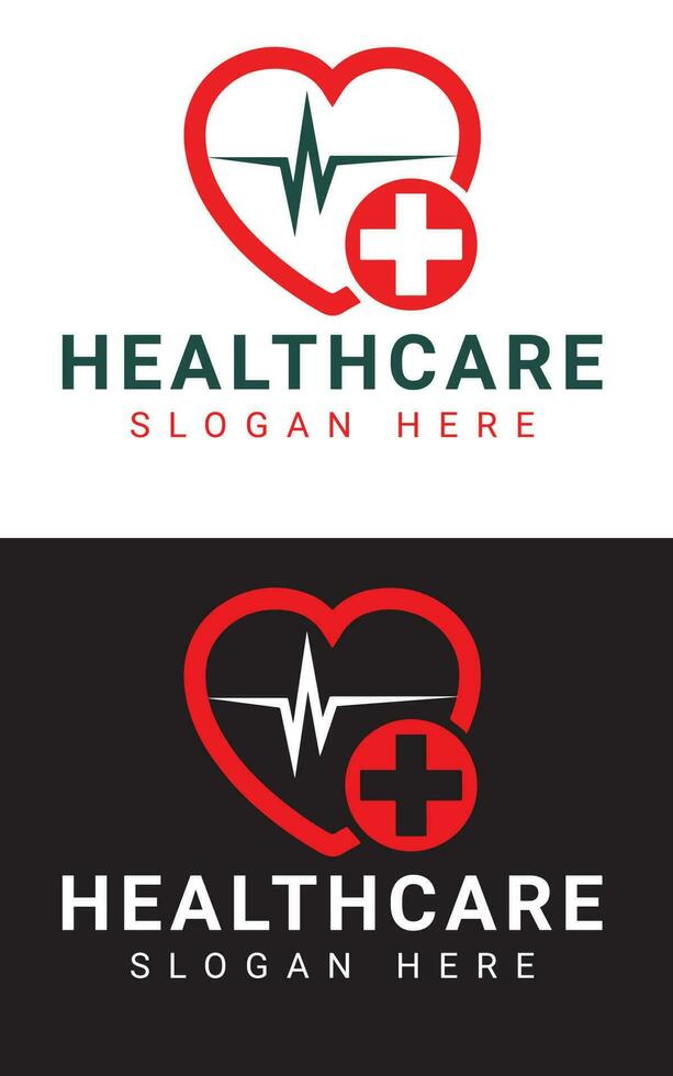 cuidado de la salud hospital logo diseño y vector modelo